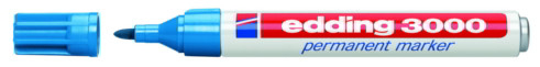Rotulador edding 3000 azul claro permanente