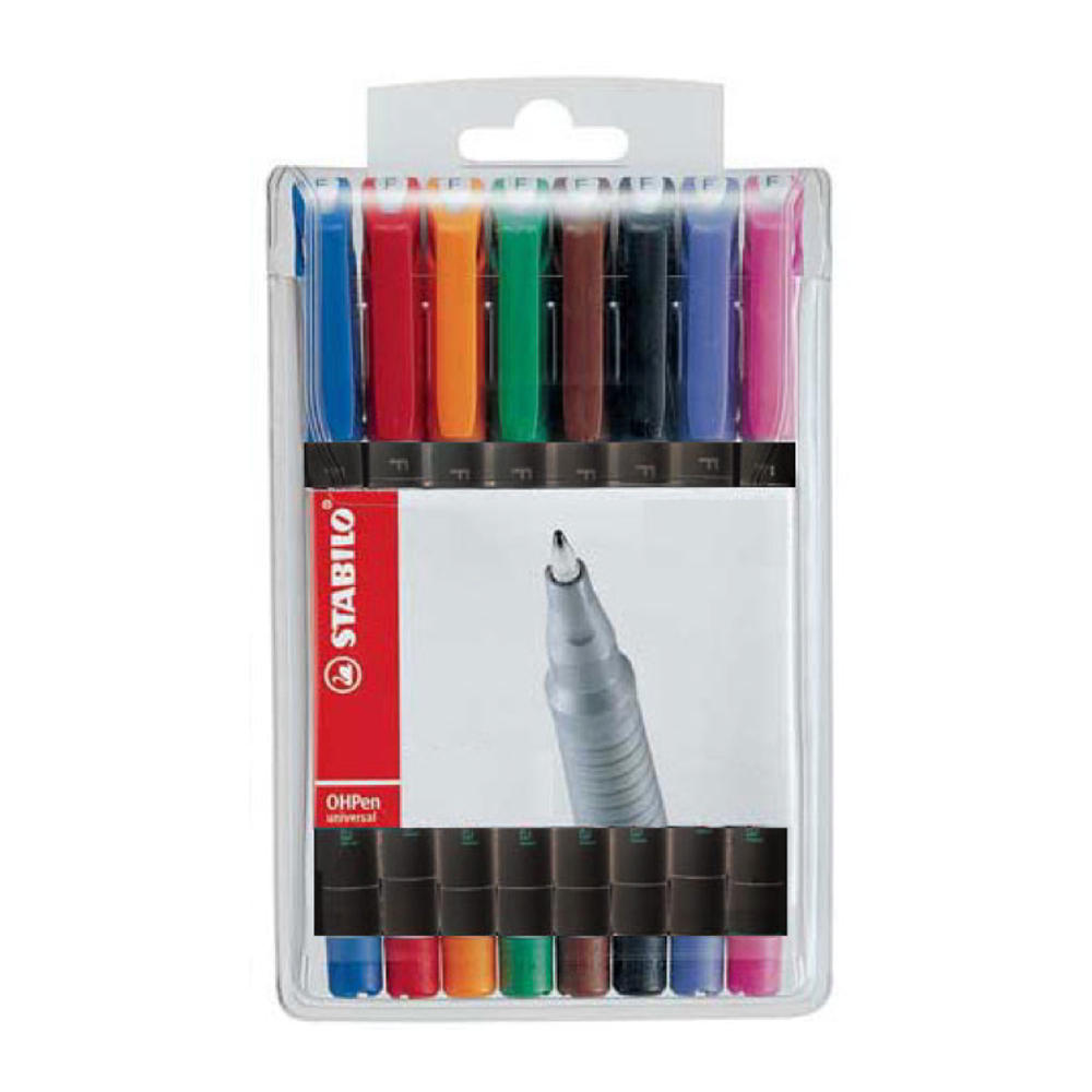Stabilo permanent fine pack 8u.
