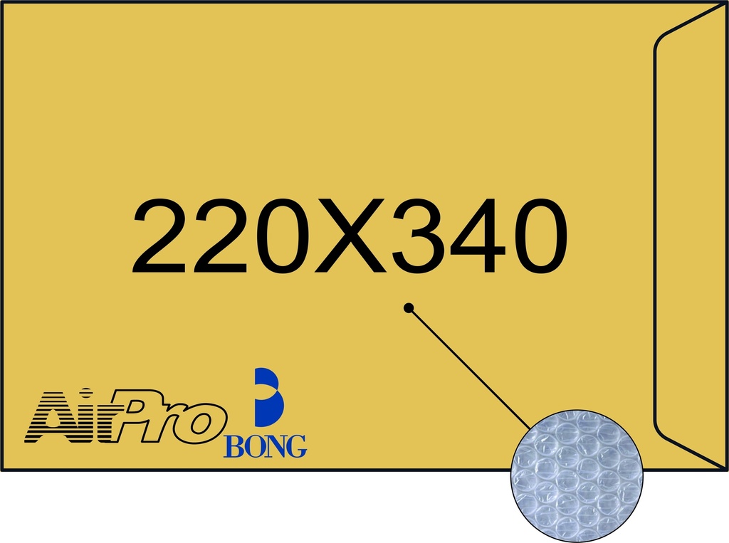 Bolsa kraft 220x340 acolchada burbujas -unidad-