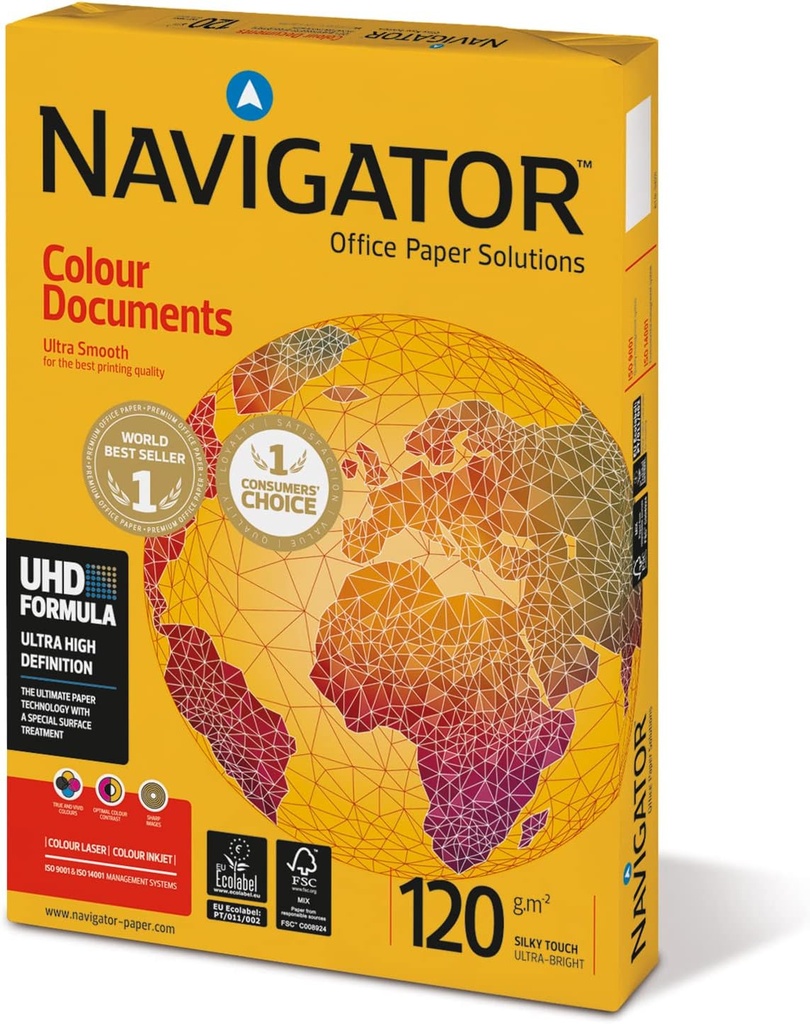 PAPEL DIN A4 NAVIGATOR 120gr PAQUETE 250 HOJAS