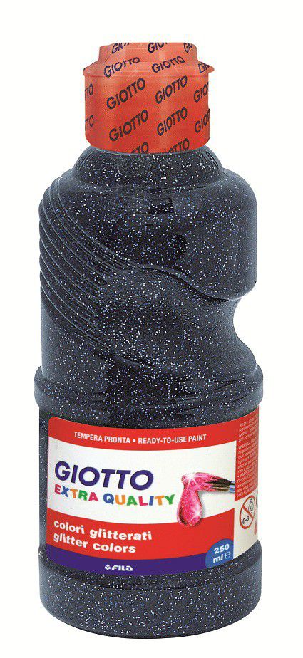 Giotto tempera glitter azul oscuro 250ml.