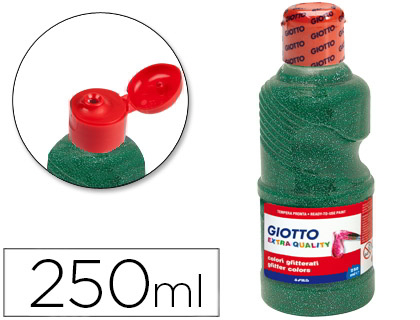 Giotto tempera glitter verde 250ml.
