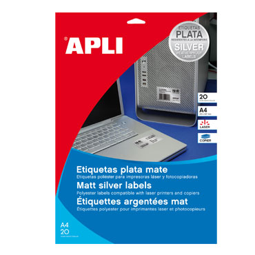 Etiqueta plata mate 20h.