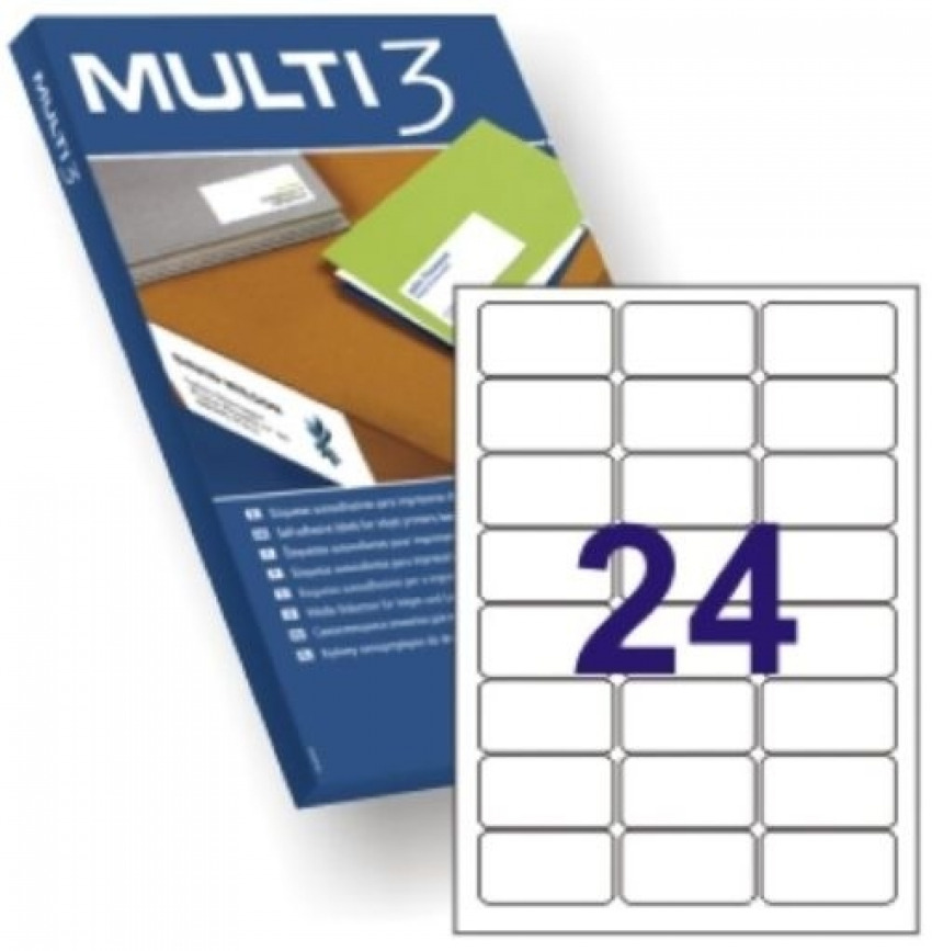 ETIQUETAS 64X33.9 C.MULTI3 100 hojas