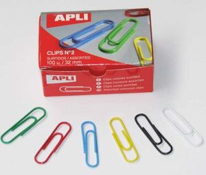 C/100 CLIPS DE COLORES Nº2 32mm APLI