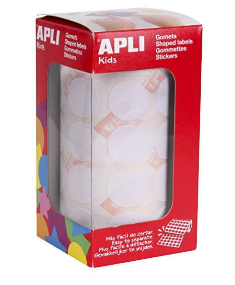 GOMETS REDONDOS COLOR BLANCO   ø 20mm ROLLO