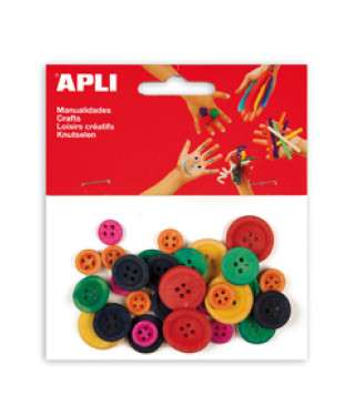 Boton madera surt. Colores y tamaño 30u.