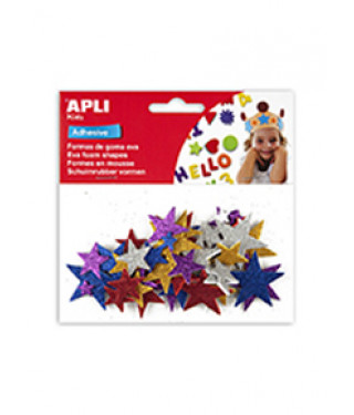 Goma eva formas estrellas adhe color surt. 50u
