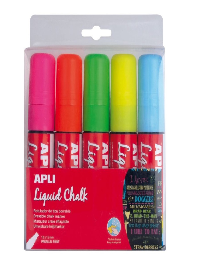 Tiza liquida color surt. Liquid chalk pack 5 color