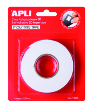 Cinta doble cara Apli 3d 19x2.28mm mouting tape