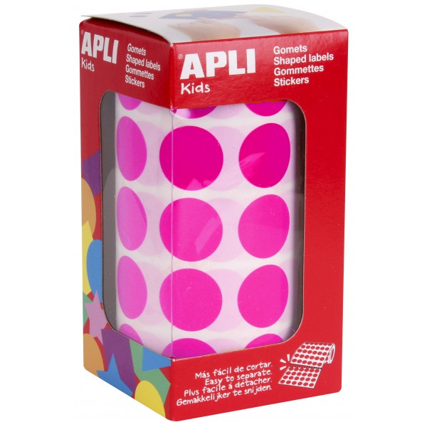 GOMETS REDONDOS COLOR FUCSIA  ø 20mm ROLLO