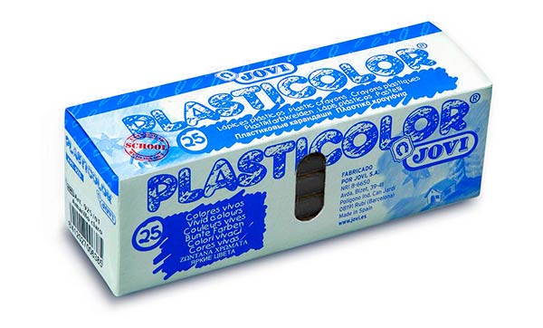 Plasticolor caja 25 ceras negro