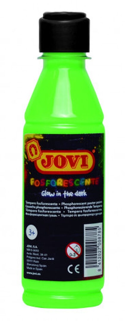 Tempera líquida fosforescente verde 250ml. Jovi