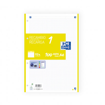 Recambio oxford classic A4 lima 5x5 100h 90g