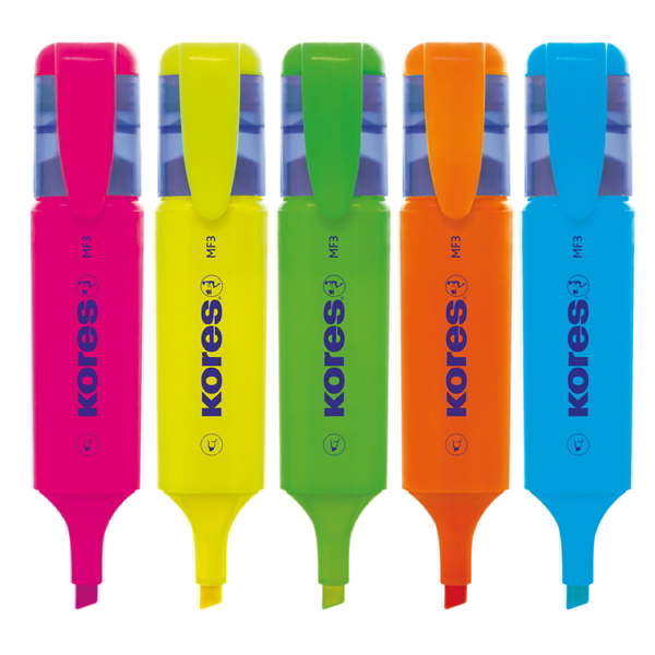 Marcador fluorescente mf3 amarillo kores
