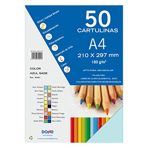 Cartulina azul sado pack 50 hojas