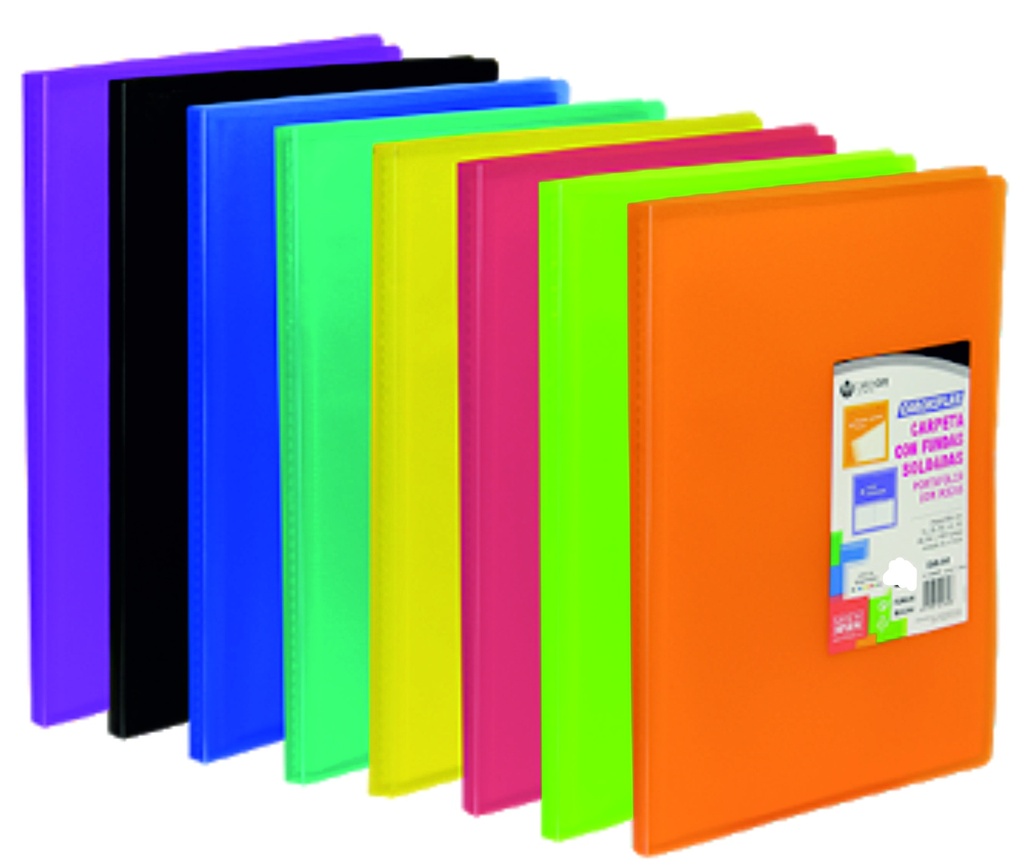 Carpeta PVC 40 fundas folio colores carchiplas