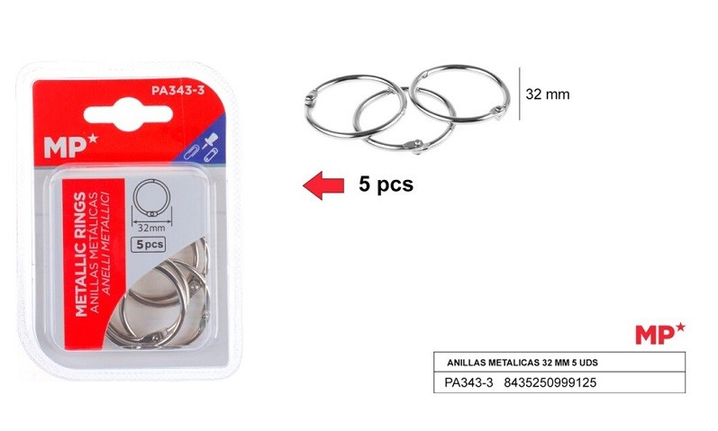 ANILLAS METALICAS 32mm. Caja 5PCS.