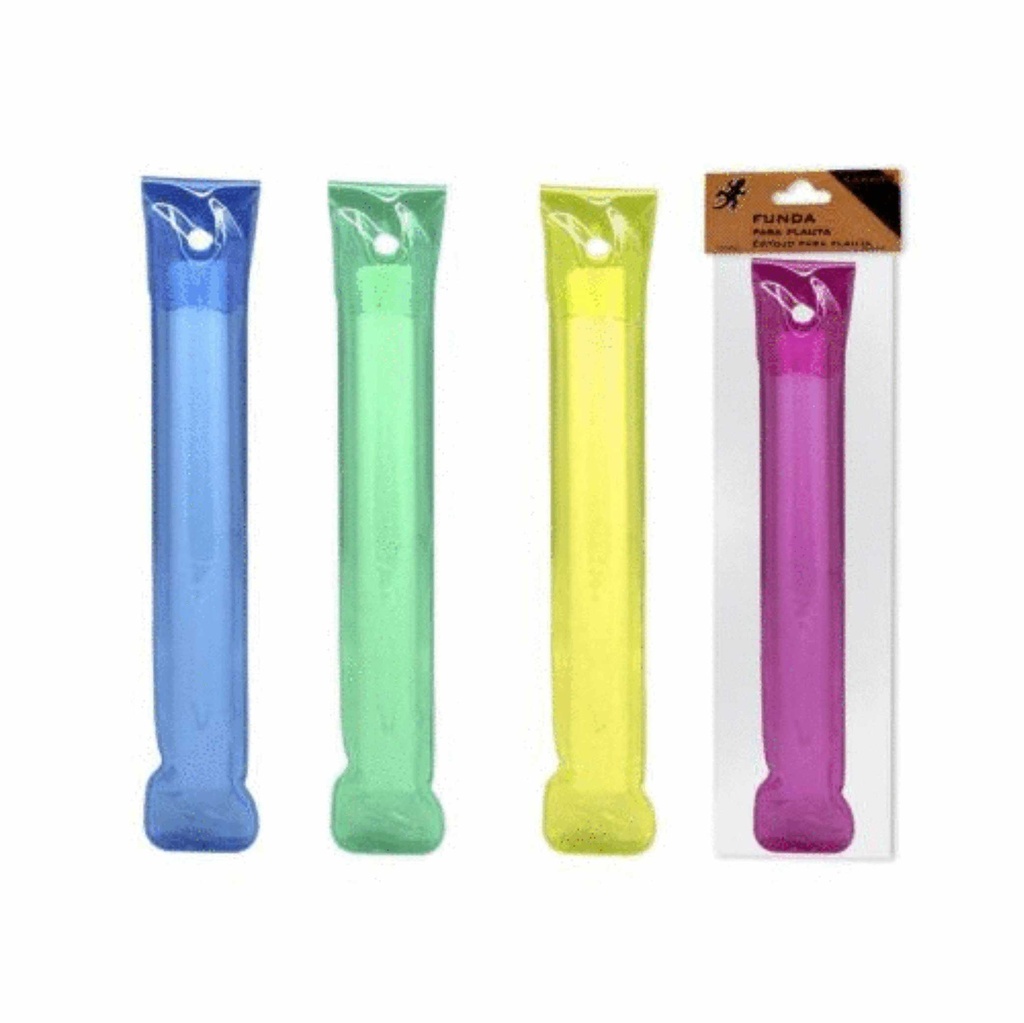 Estuche porta flauta transparentearente colores surtidos