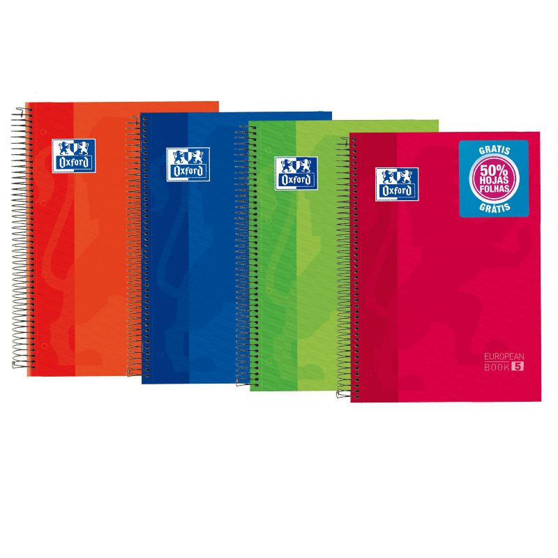 Cuaderno espiral TED Oxford EB5 A4 120H 5x5 Negro