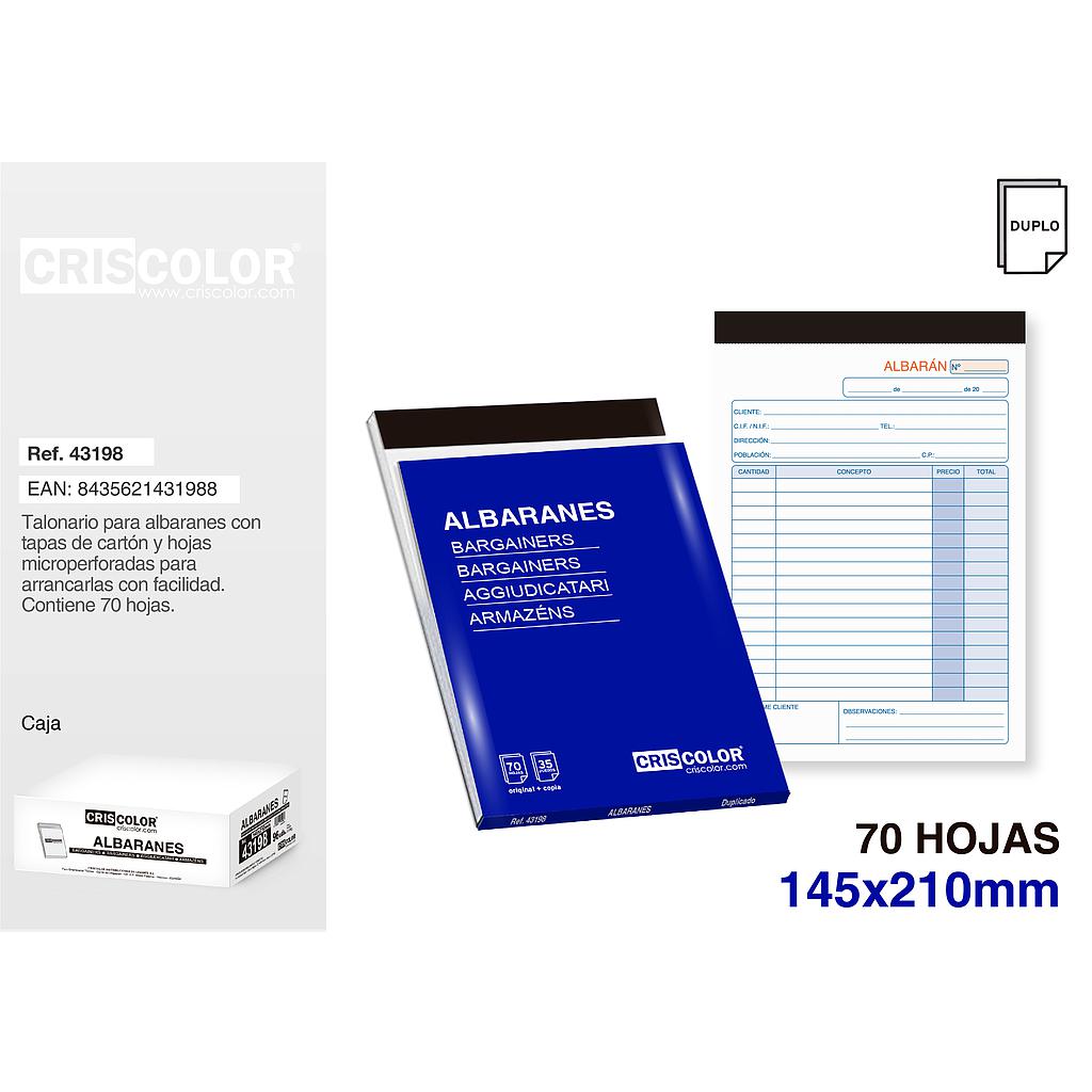 Talonario Albaranes Duplicado 35 juegos 145x210mm - CRISCOLOR