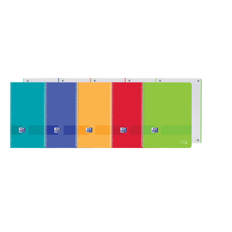 Cuaderno espiral A4+ 90grs. 80h. 5x5 Colores vivos LIVE & GO Oxford