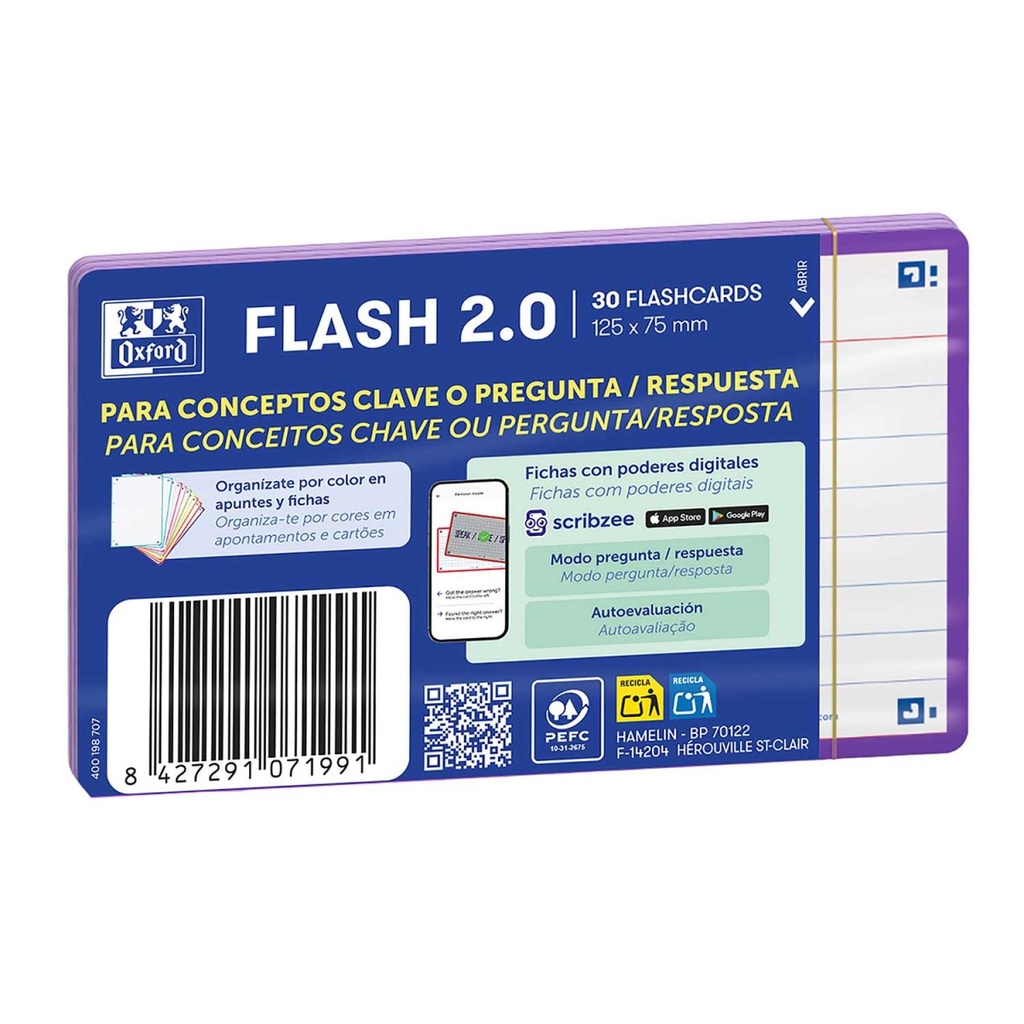 Flashcards 2.0 oxf 75x125 30f 1lin lila