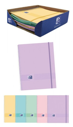 Carpeta 30 fundas A4 c/goma surtido pastel Oxford