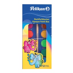 [100401610] Acuarelas Escolares - 12 Colores - + 1 Pincel Pelikan