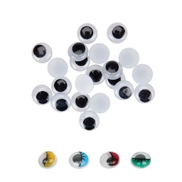 [3032] Pack 90 ojos movibles adhesivos negros 6mm