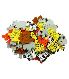 [5011] Figuras goma eva adhes. Animales jungla pack 48 un
