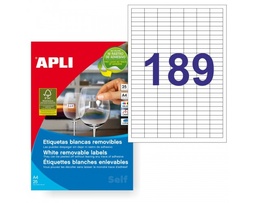 [10198] Etiquetas blancas removibles 25.4 x 10mm. 25h ref.10198