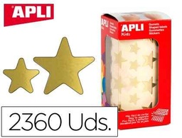 [11116] Rollo de gomets en forma de estrella color oro 2360ud-Apli