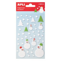 [13514] Pegatinas fieltro copo nieve