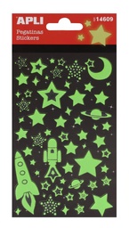 [14609] Pegatinas estrellas luminiscentes Apli