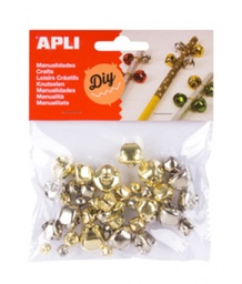 [16833] Cascabeles oro y plata 40uni. Apli