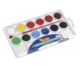 [800/12] Estuche plástico acuarelas 22mm 12 pastillas Jovi