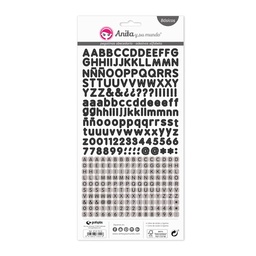 [37017110] Pack 5 abeced. Y num. Pegatinas negro