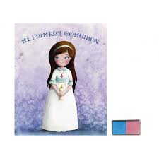 [42554] Álbum comunión niña set tampón huellas