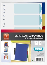 [400068998] Separadores PP folio 120 micras 5 colores elba