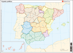 [06030] Lamina mapa mudo españa politica vicens vives