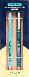 [21-0919] Set 2 bolígrafos con bateria de buen rollo infinita