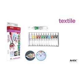 [PP179] 12 tubos de colores pintura textil 12ml MP