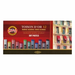 Tiza polvorosa artística Toison d'Or 12 colores KOH-I-NOOR