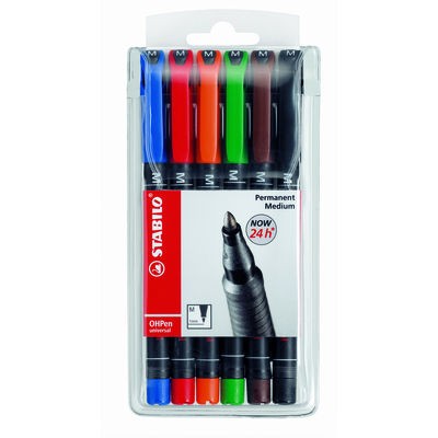 Estuche 6 permanentes stabilo punta media
