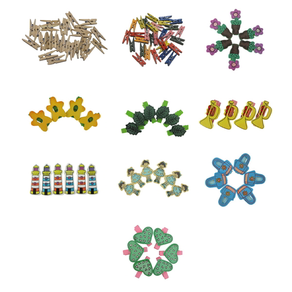 Pinzas madera torres pack 6 und.