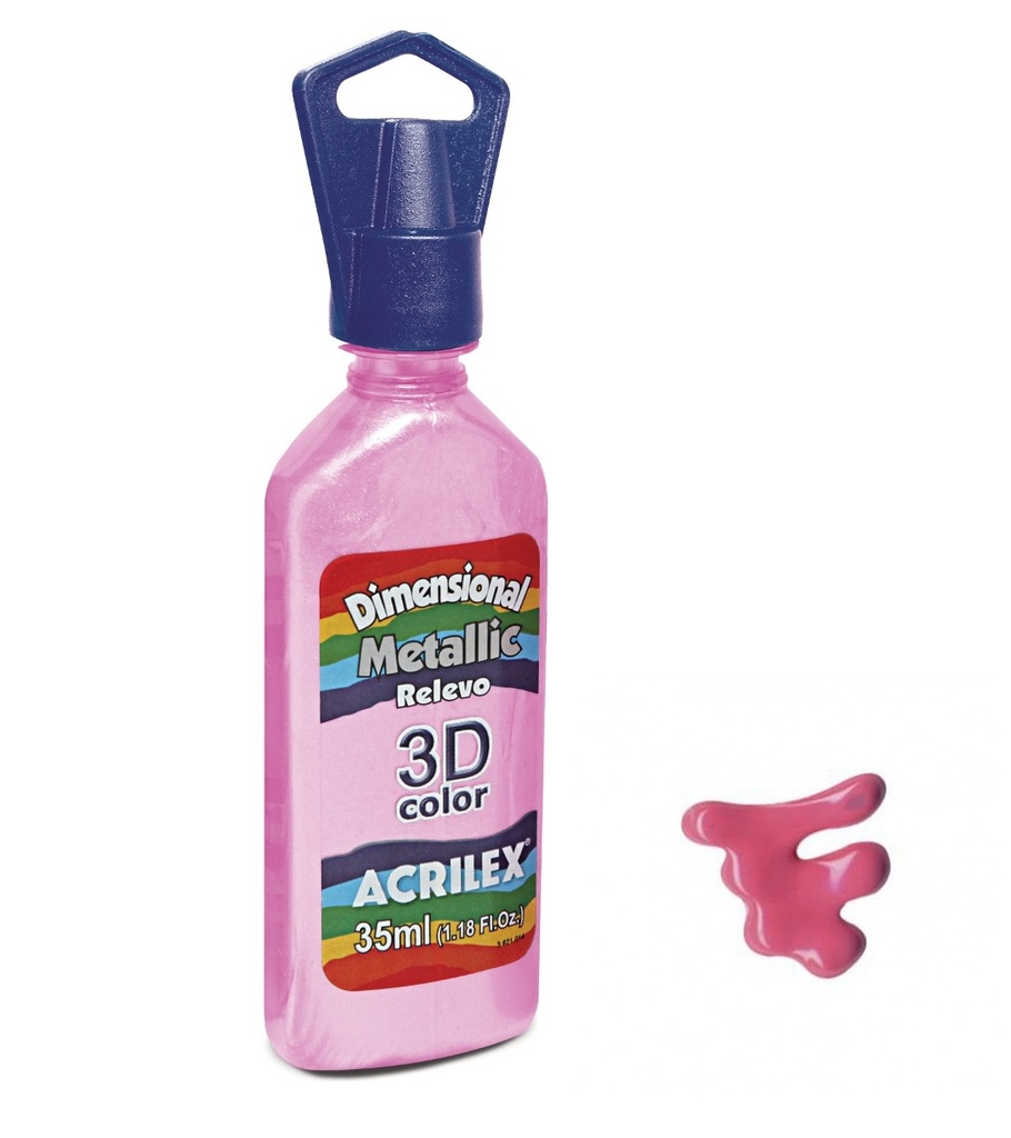 Acrilex dimensional metalic rosa 554