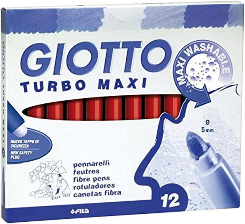 Caja 12 rotuladores Giotto maxi rojo