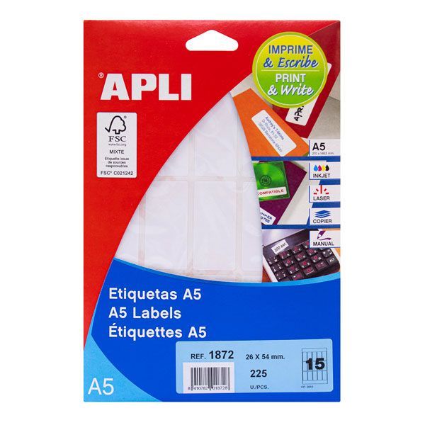 Etiquetas adhesivas Apli 26x54