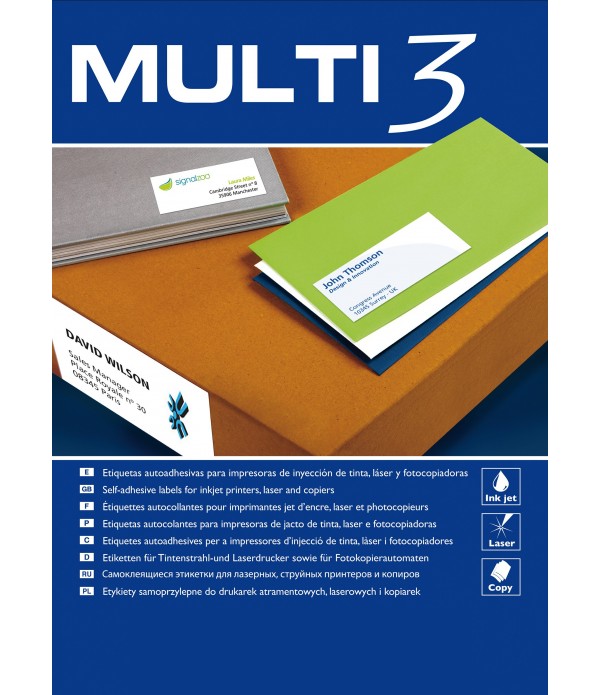 CAJA ETIQUETAS ADHESIVAS MULTI3 105x29 REF.10502